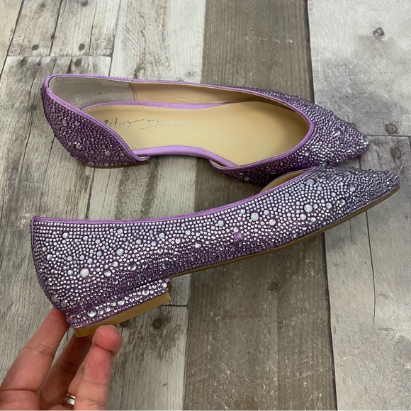 Betsey Johnson Remy Flat Pointed Toe Embellished Size 6 1/2 M Purple - Picture 4 of 12